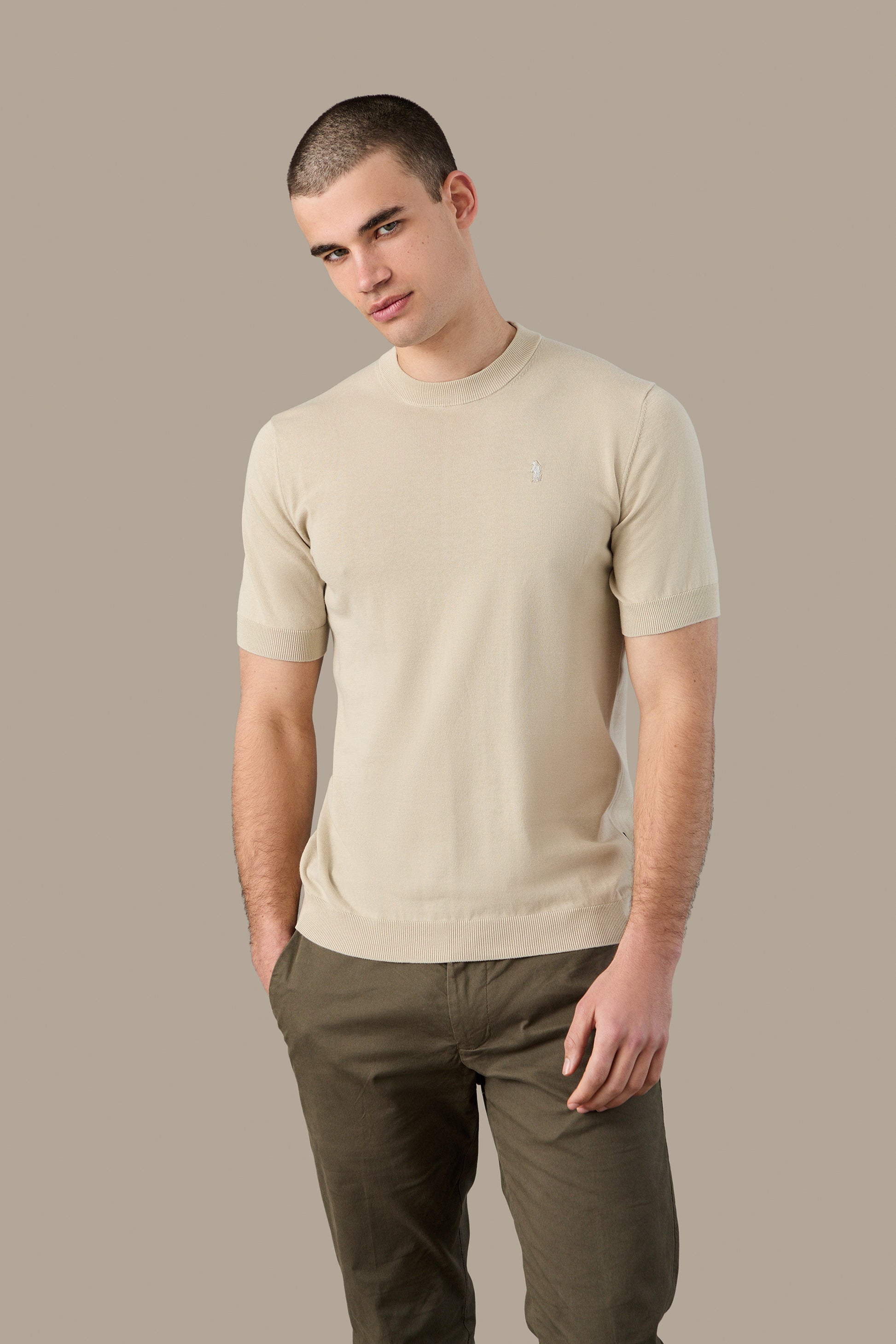 MAGLIA UOMO T-SHIRT KNIT WHITE | REFRIGUE
