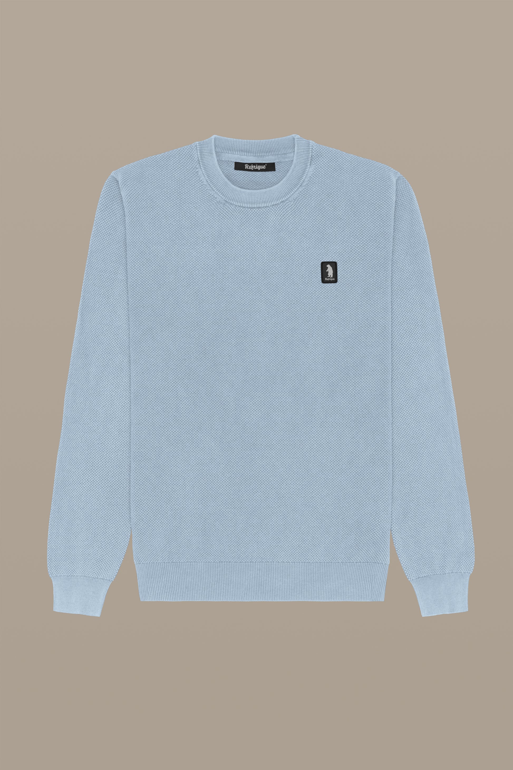 MAGLIA UOMO CREWNECK GRAIN OF RICE FOG | REFRIGUE
