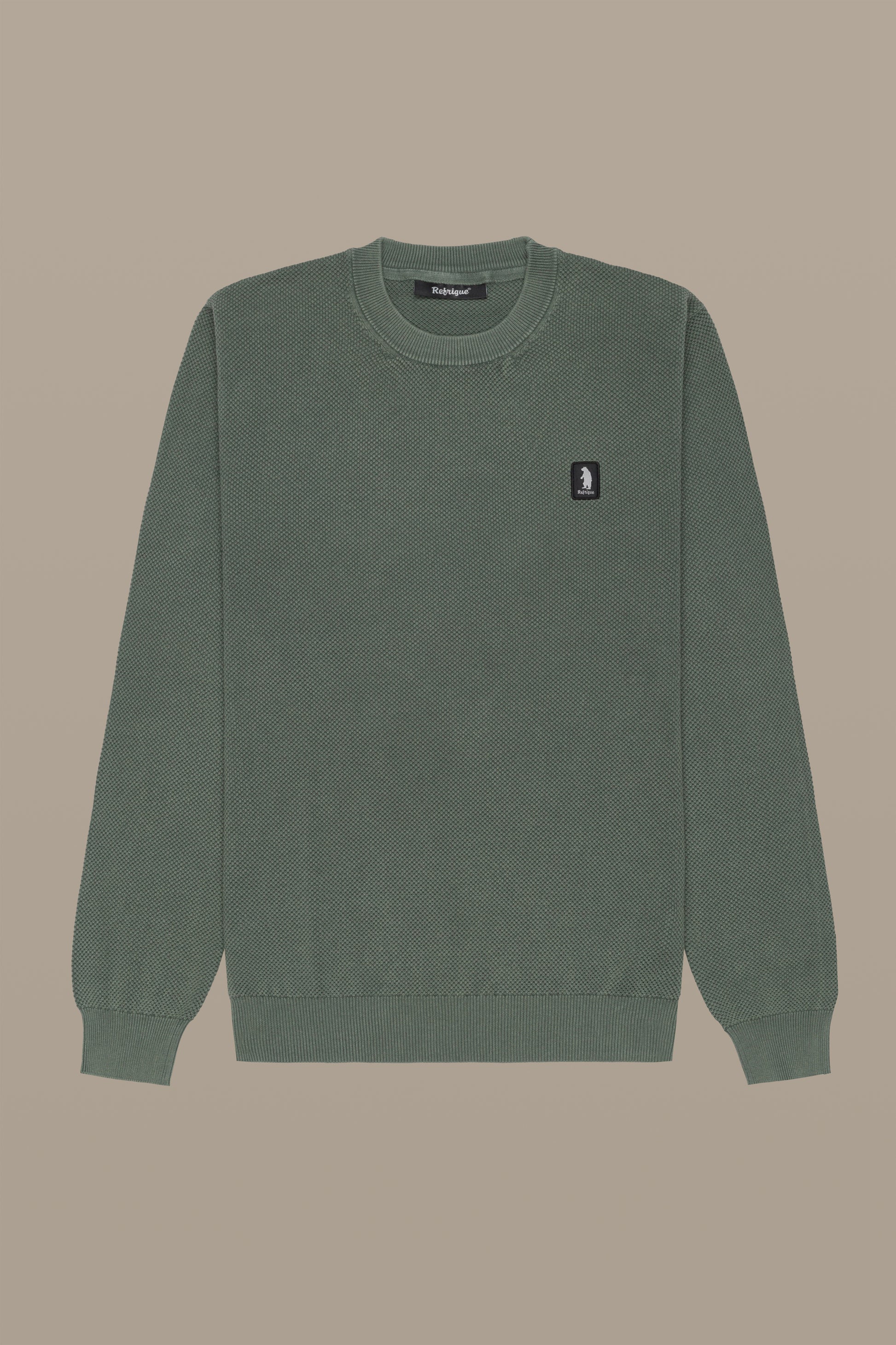 MAGLIA UOMO CREWNECK GRAIN OF RICE FOG | REFRIGUE
