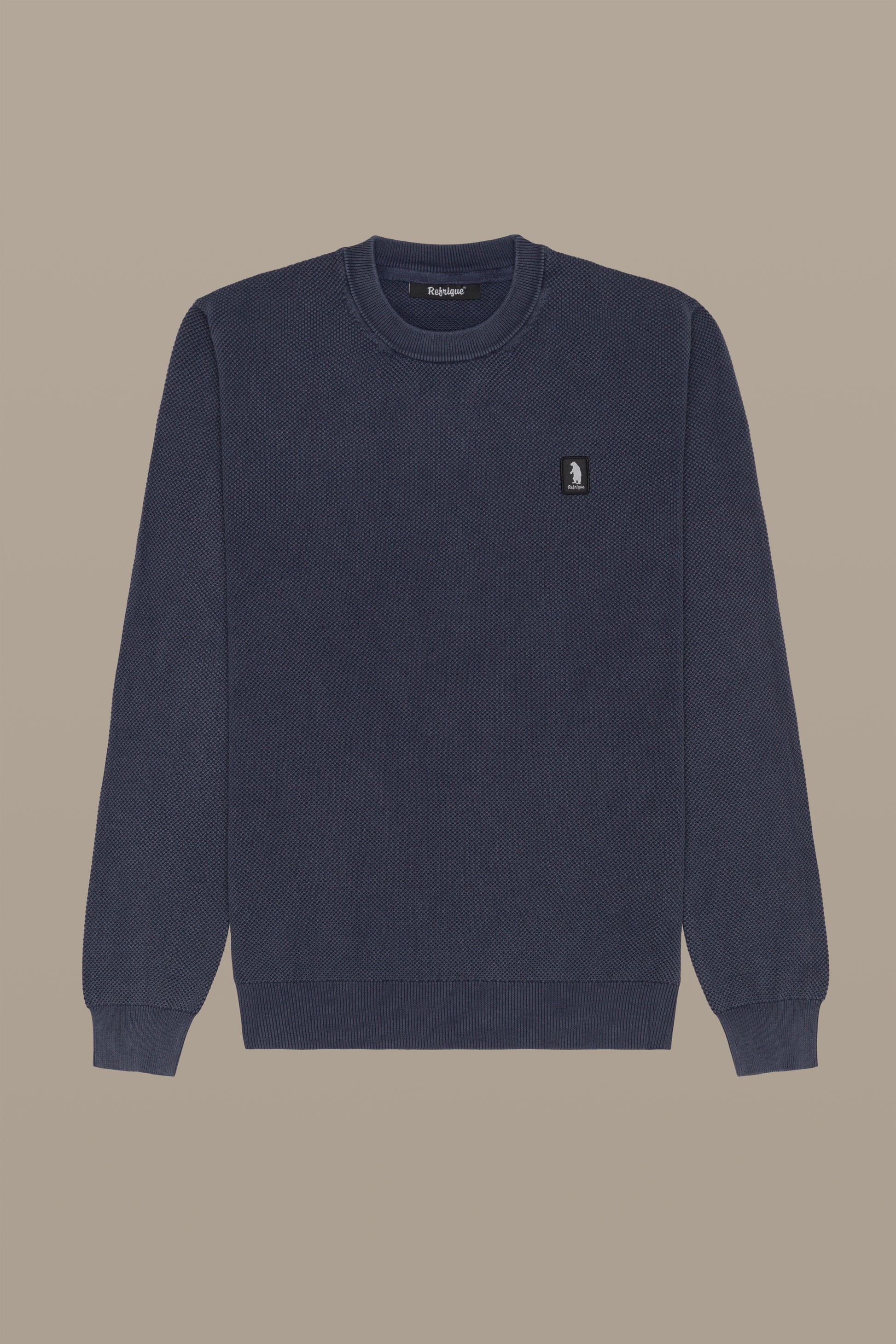 MAGLIA UOMO CREWNECK GRAIN OF RICE FOG | REFRIGUE
