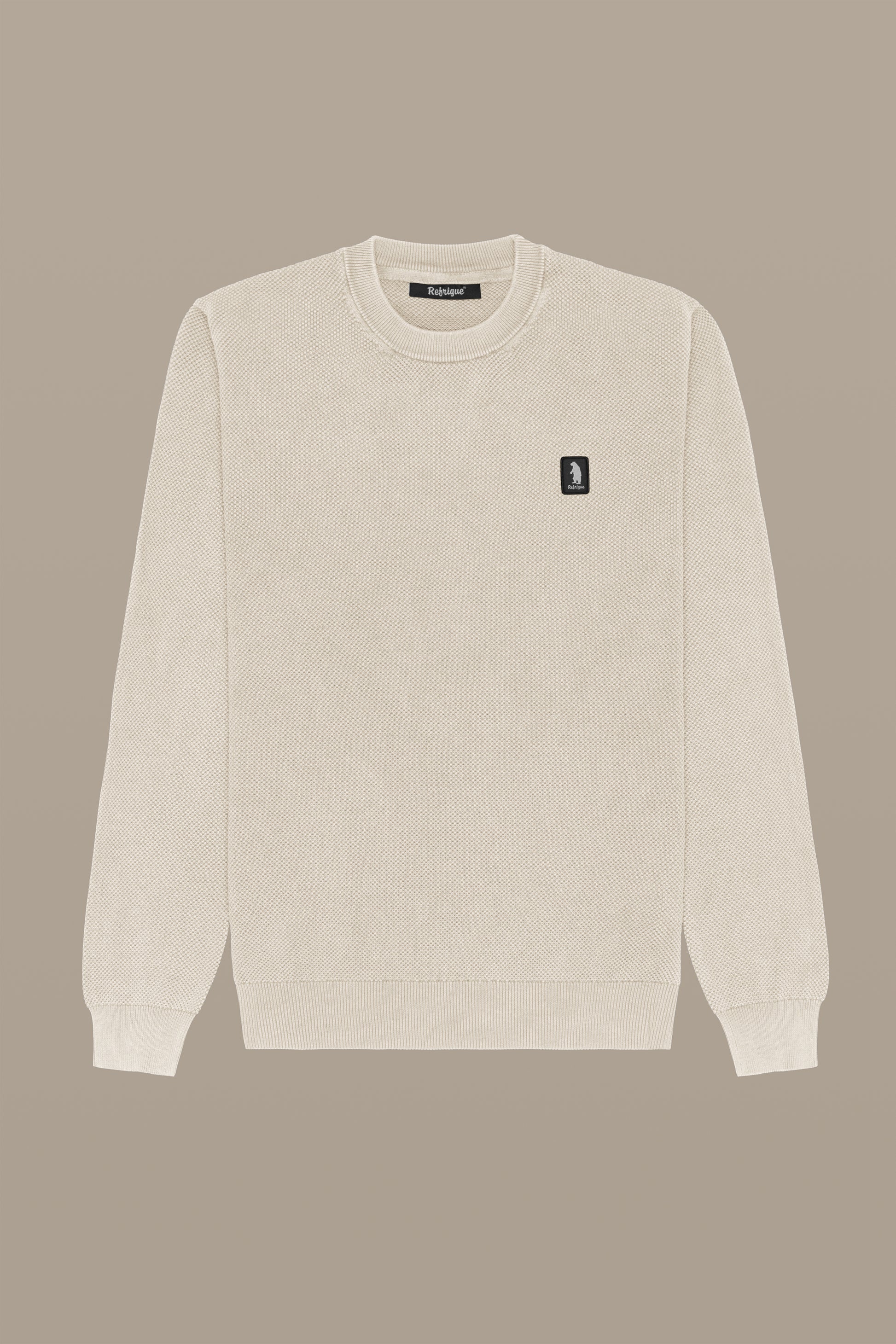 MAGLIA UOMO CREWNECK GRAIN OF RICE FOG | REFRIGUE
