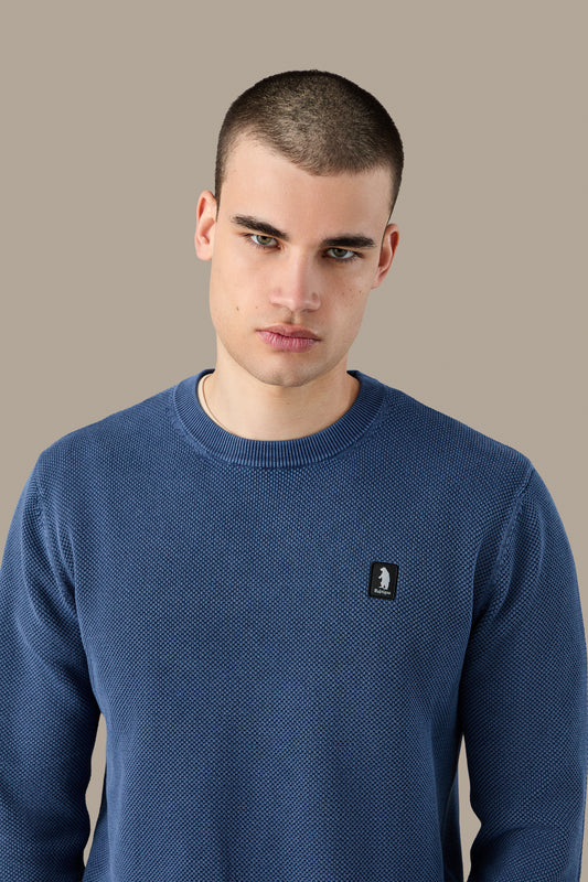MAGLIA UOMO CREWNECK GRAIN OF RICE FOG | REFRIGUE