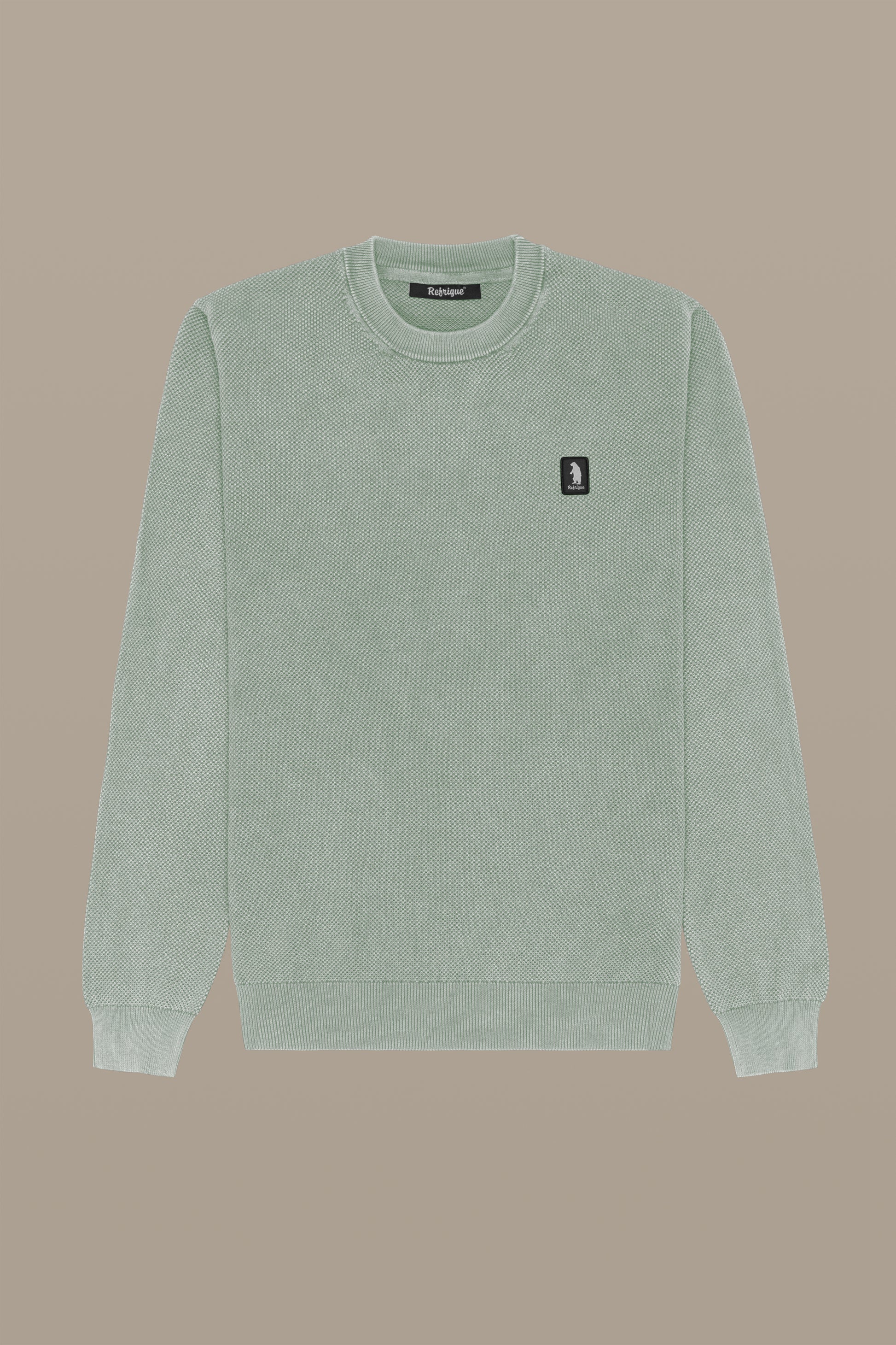 MAGLIA UOMO CREWNECK GRAIN OF RICE FOG | REFRIGUE
