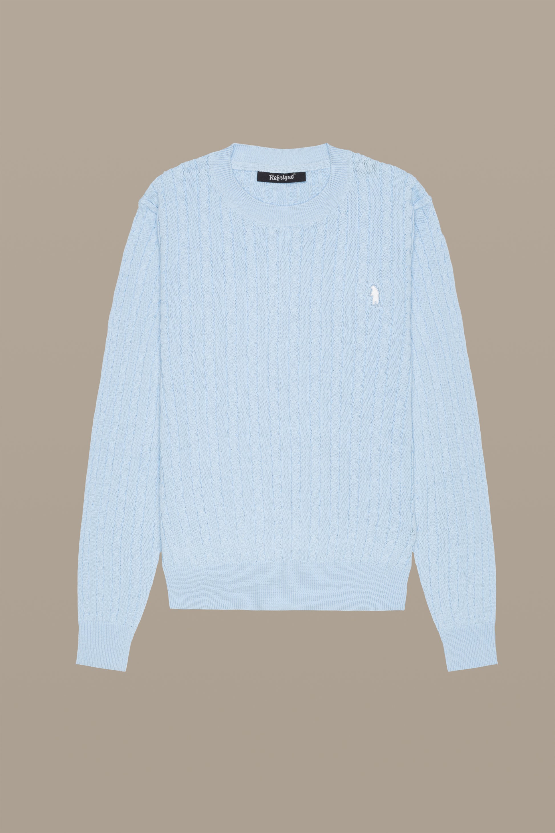 MAGLIA DONNA CABLE CREWNECK PINK | REFRIGUE
