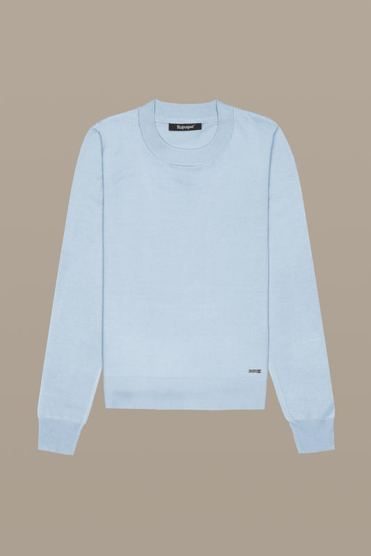 MAGLIA DONNA CREWNECK LIGHT BLUE | REFRIGUE