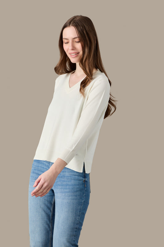 MAGLIA DONNA V NECK LIGHT BLUE | REFRIGUE