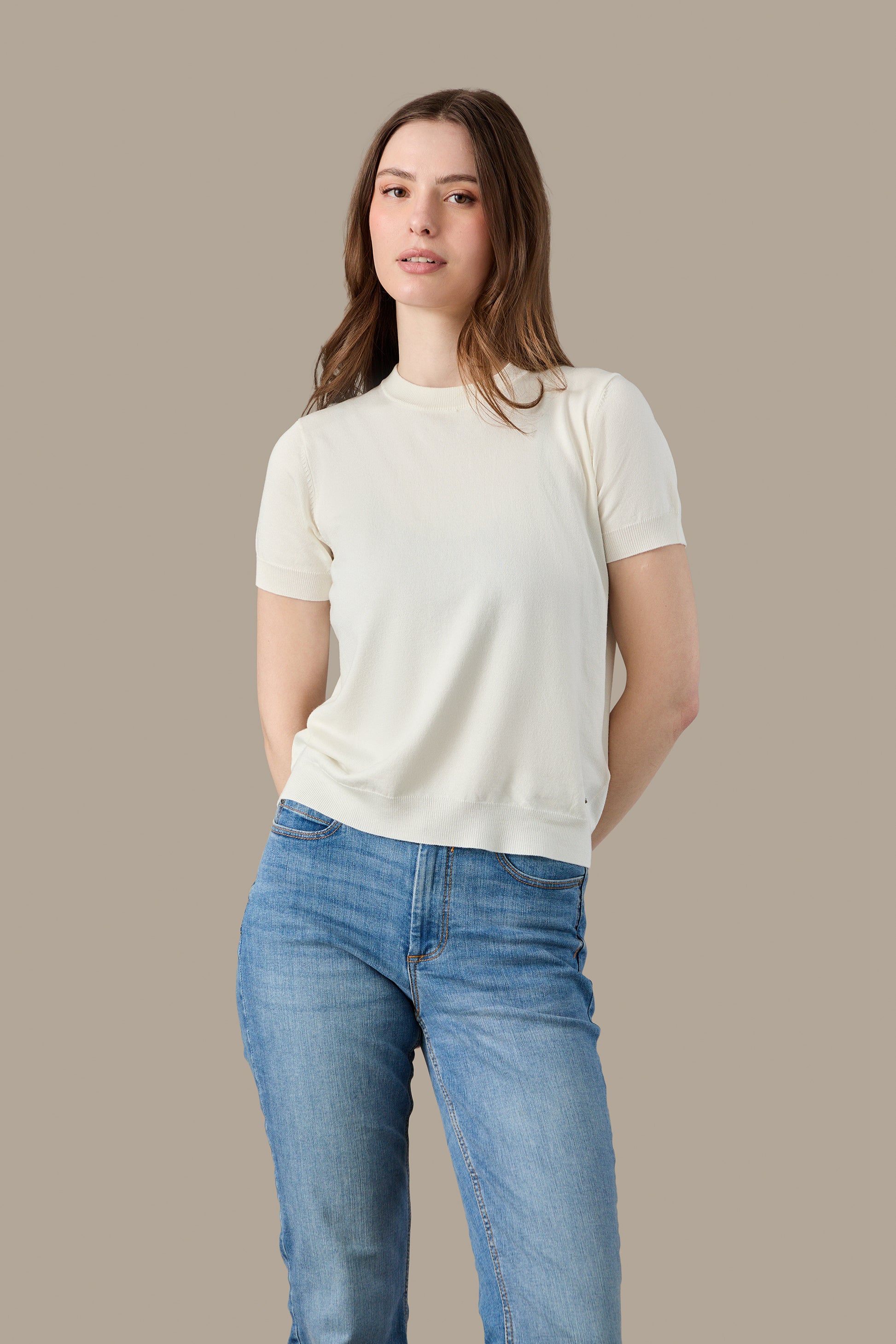 MAGLIA DONNA T-SHIRT KNIT W LIGHT BLUE | REFRIGUE
