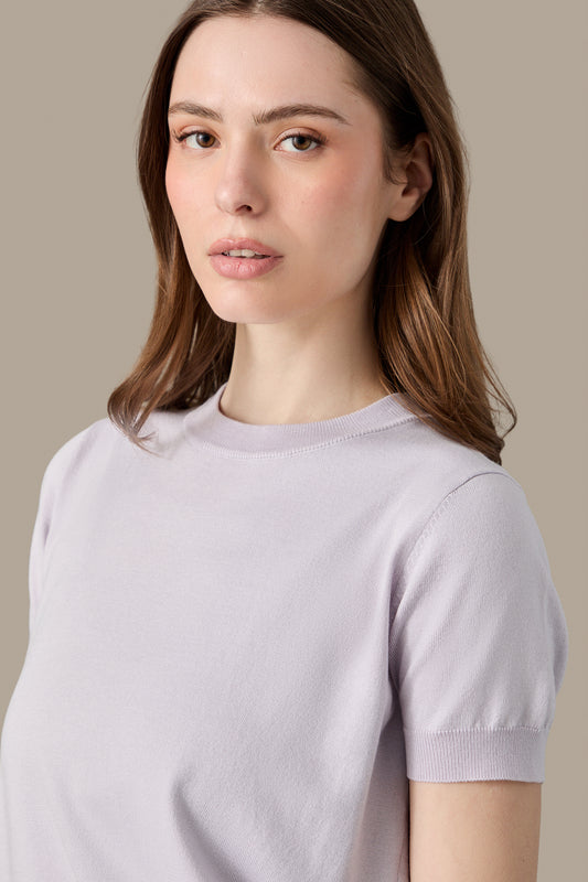 MAGLIA DONNA T-SHIRT KNIT W LIGHT BLUE | REFRIGUE