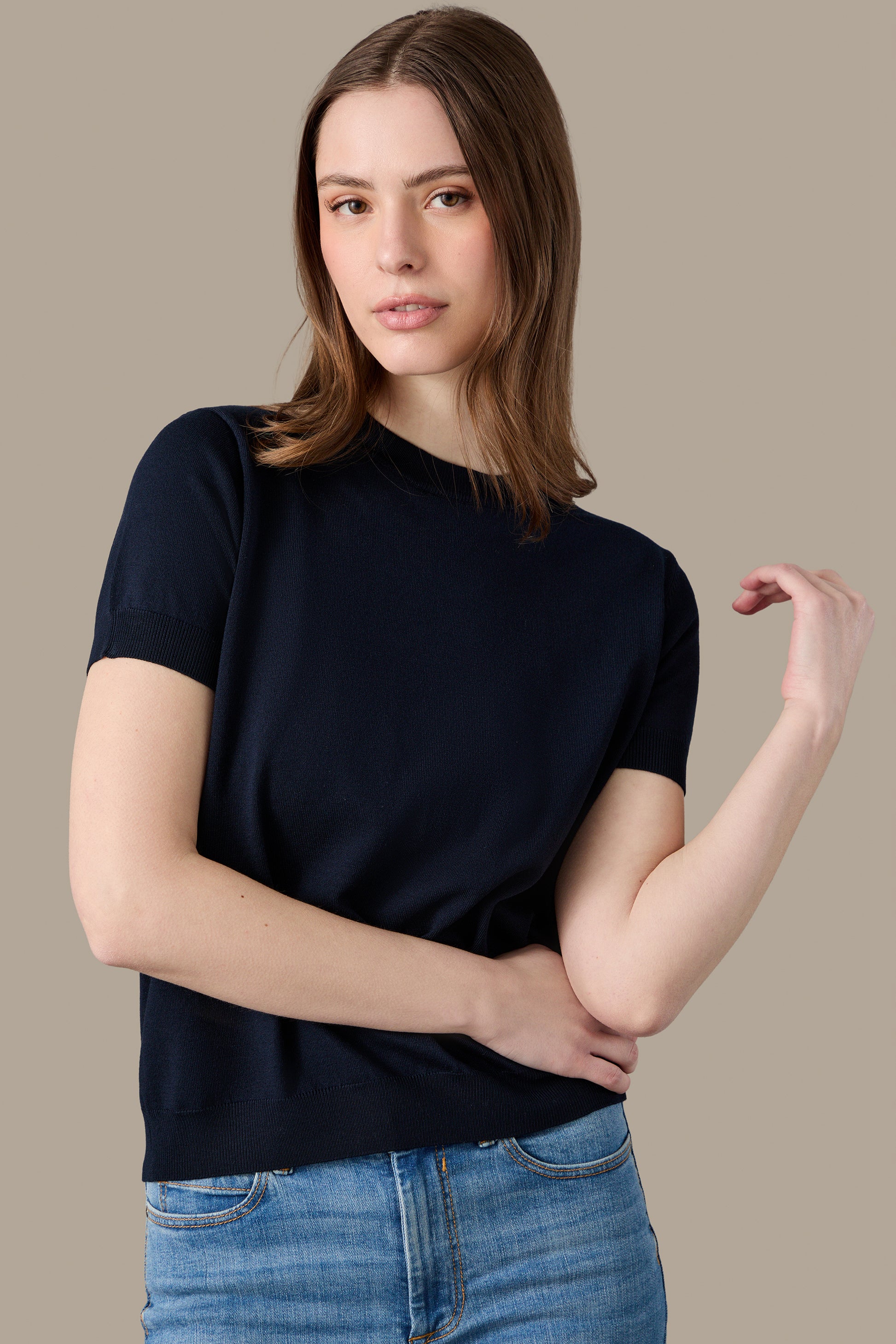 MAGLIA DONNA T-SHIRT KNIT W LIGHT BLUE | REFRIGUE
