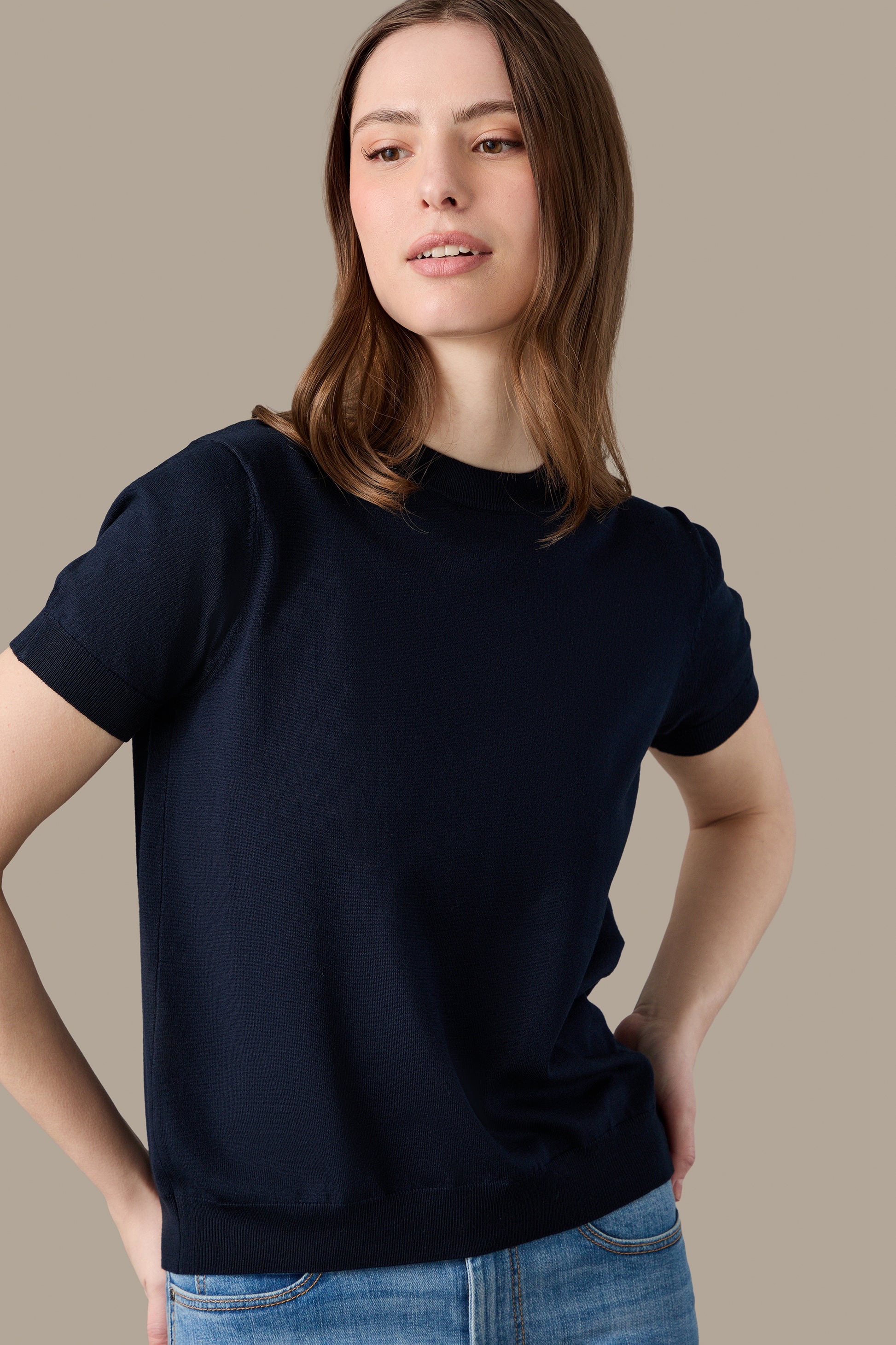 MAGLIA DONNA T-SHIRT KNIT W LIGHT BLUE | REFRIGUE
