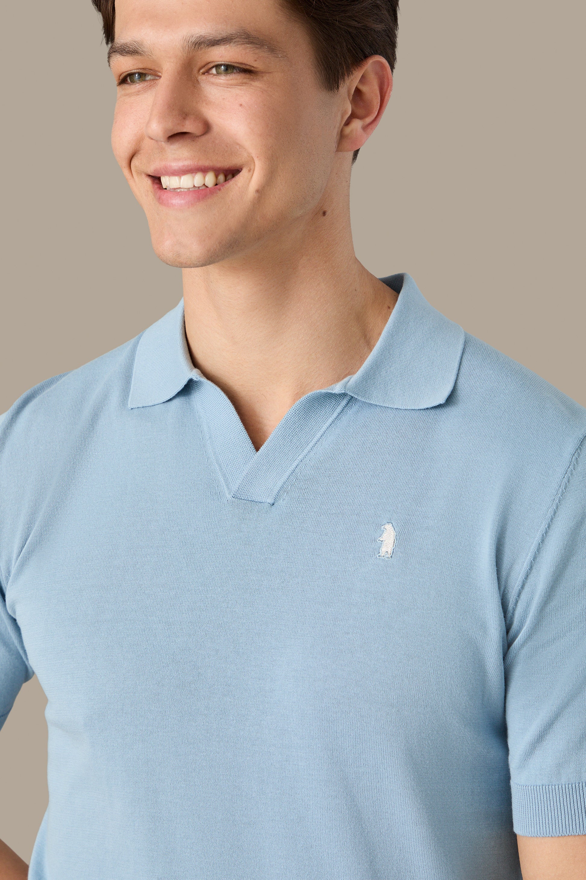 MAGLIA UOMO POLO KNIT V NECK WHITE | REFRIGUE
