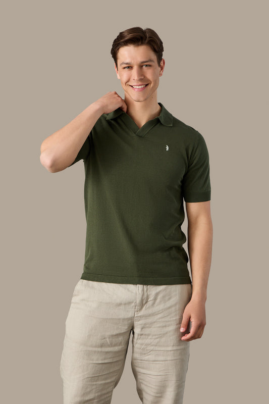 MAGLIA UOMO POLO KNIT V NECK WHITE | REFRIGUE