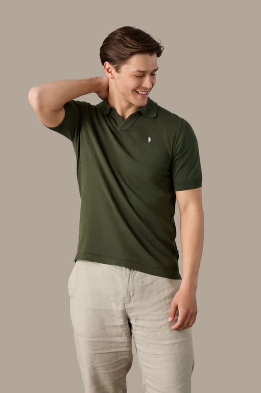 MAGLIA UOMO POLO KNIT V NECK WHITE | REFRIGUE