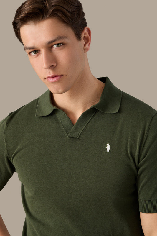 MAGLIA UOMO POLO KNIT V NECK WHITE | REFRIGUE