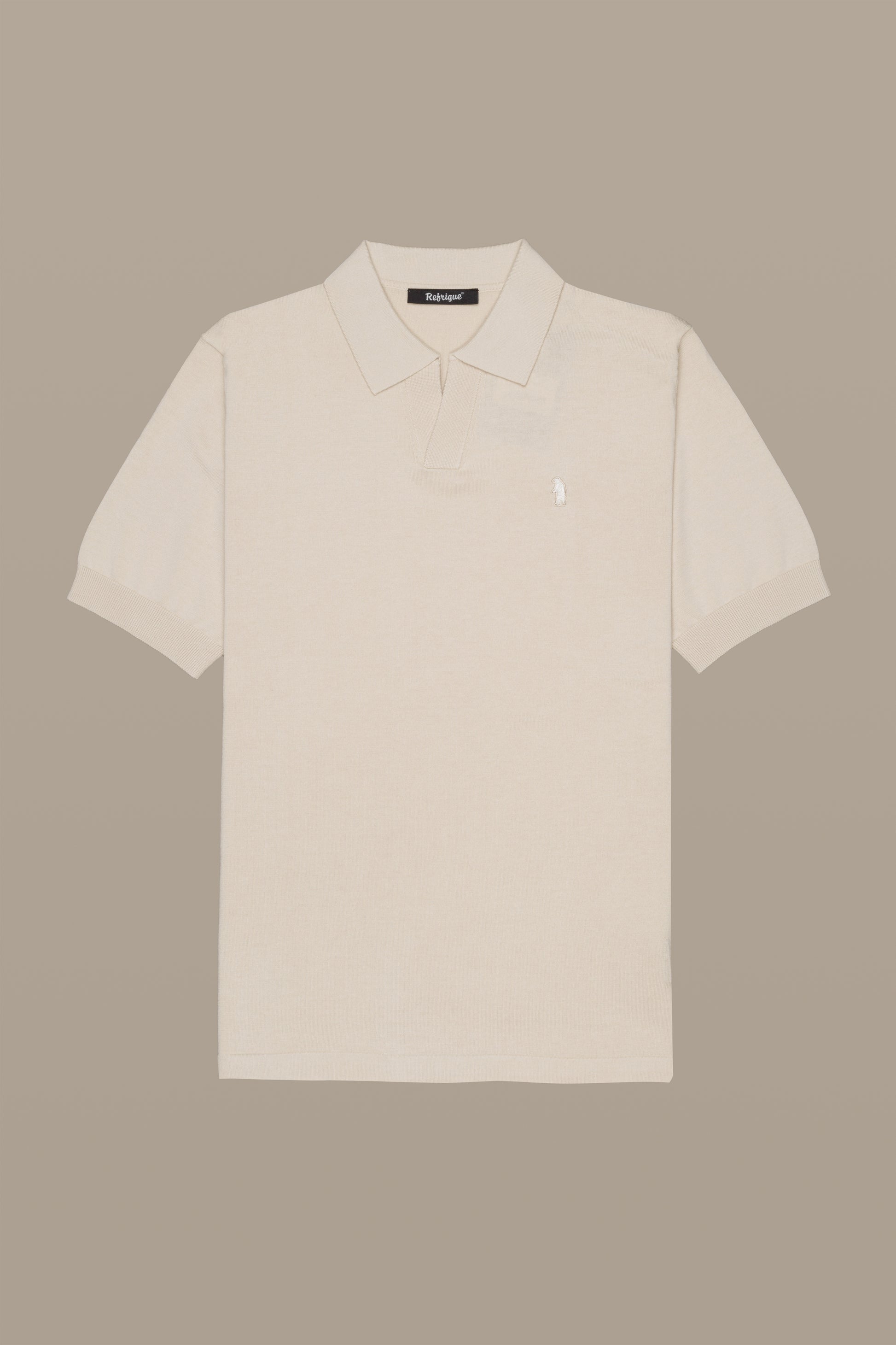 MAGLIA UOMO POLO KNIT V NECK WHITE | REFRIGUE
