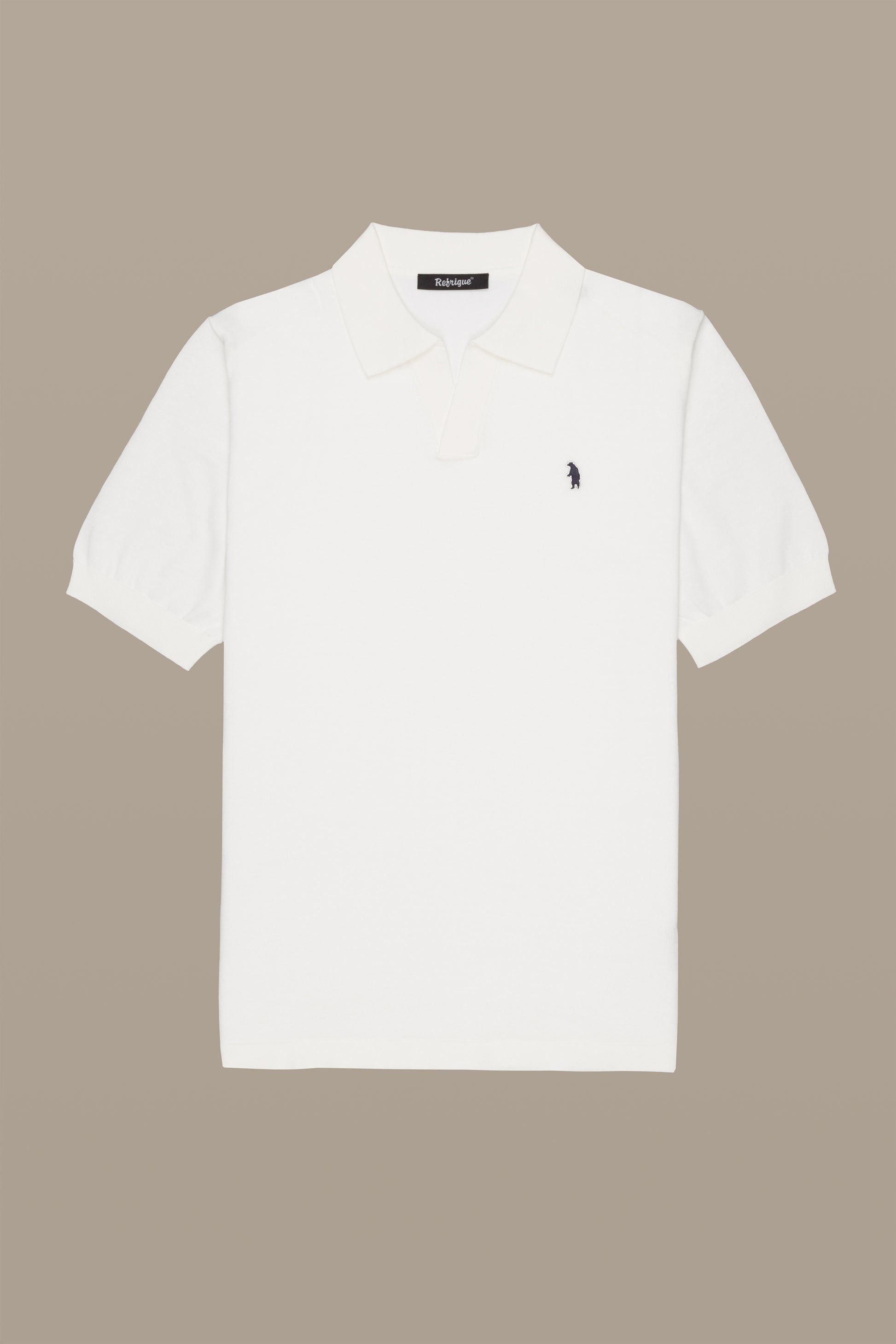MAGLIA UOMO POLO KNIT V NECK WHITE | REFRIGUE
