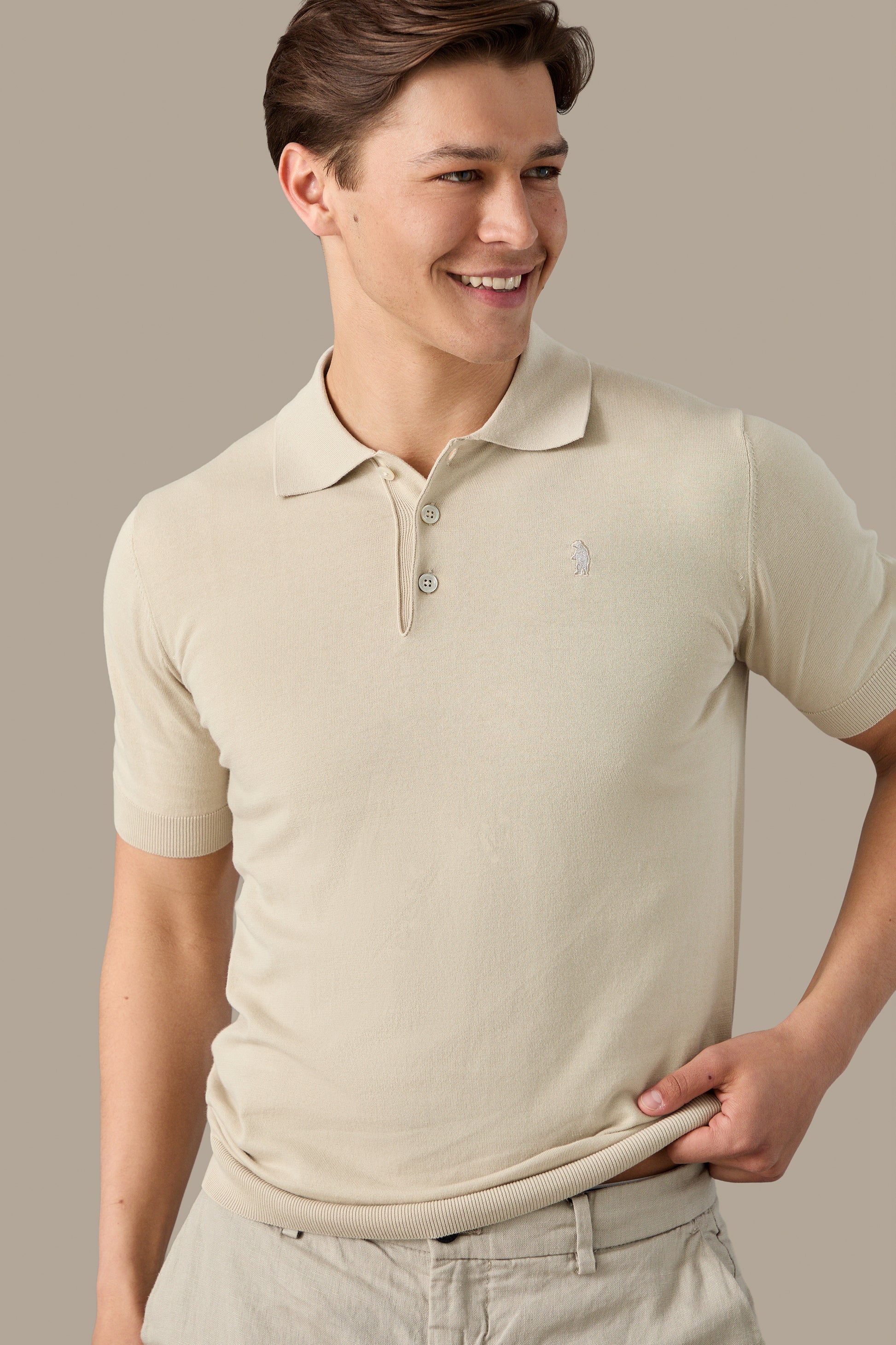 MAGLIA UOMO POLO KNIT WHITE | REFRIGUE
