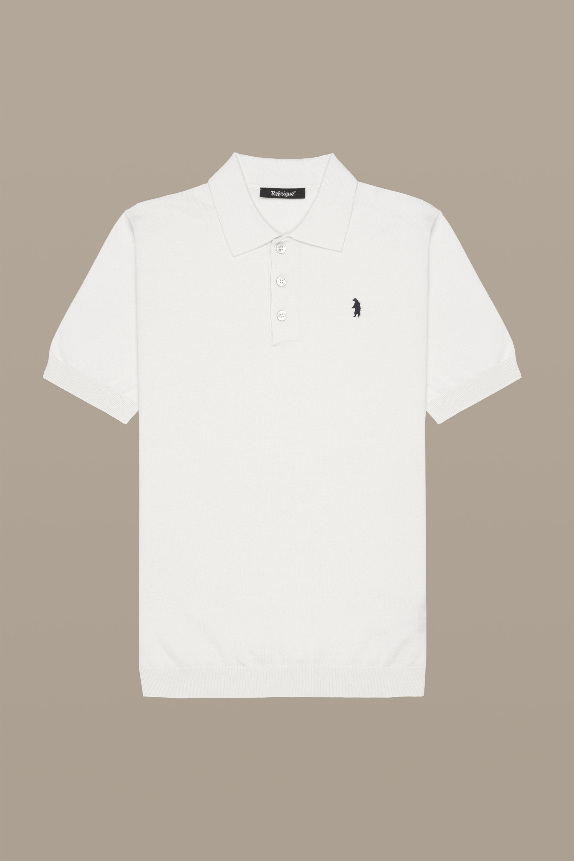 MAGLIA UOMO POLO KNIT WHITE | REFRIGUE
