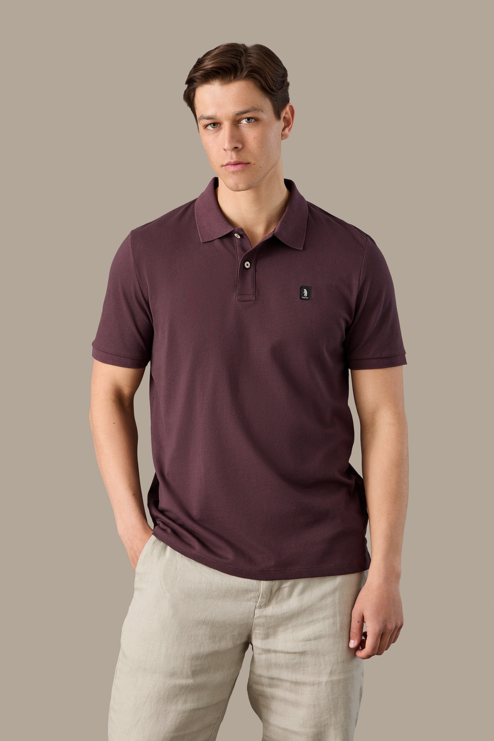 POLO UOMO POLO ICON PATCH BROWN | REFRIGUE

