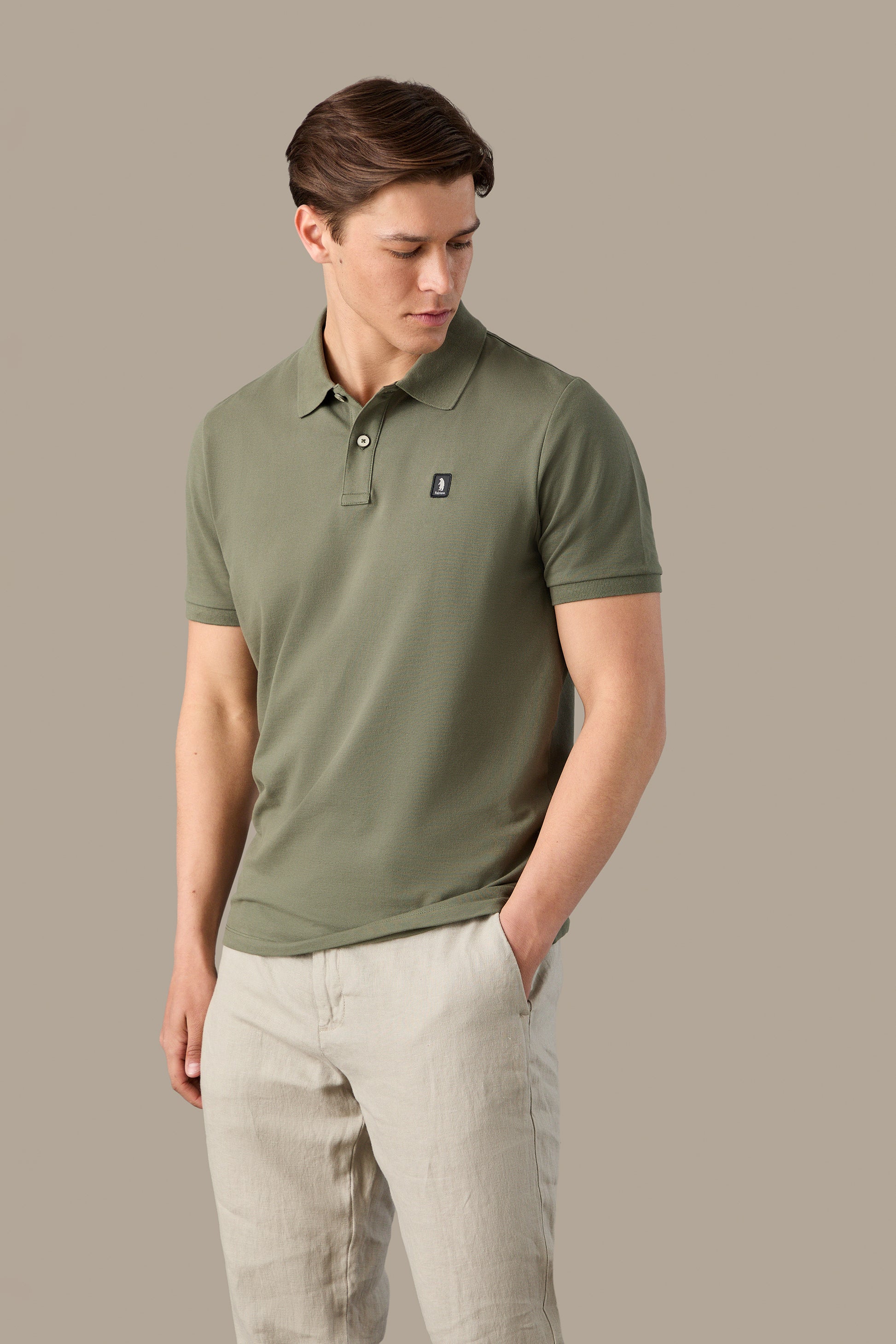 POLO UOMO POLO ICON PATCH BROWN | REFRIGUE
