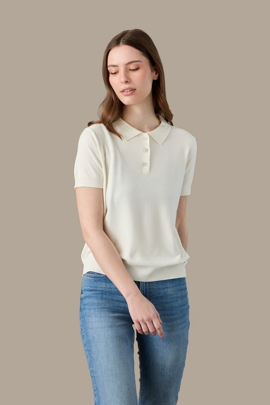 MAGLIA POLO KNIT W LIGHT BLUE | REFRIGUE