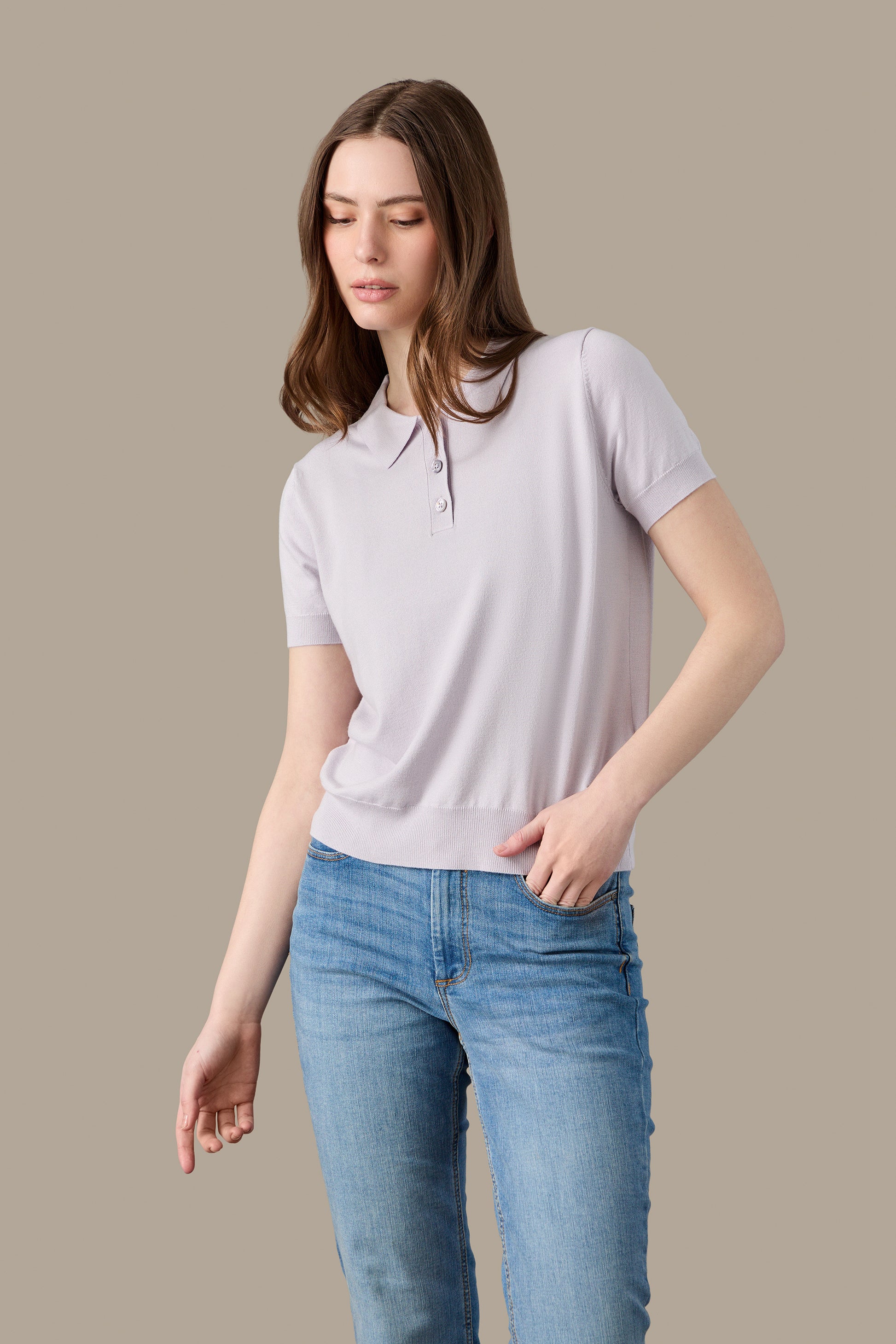 MAGLIA POLO KNIT W SAGE | REFRIGUE
