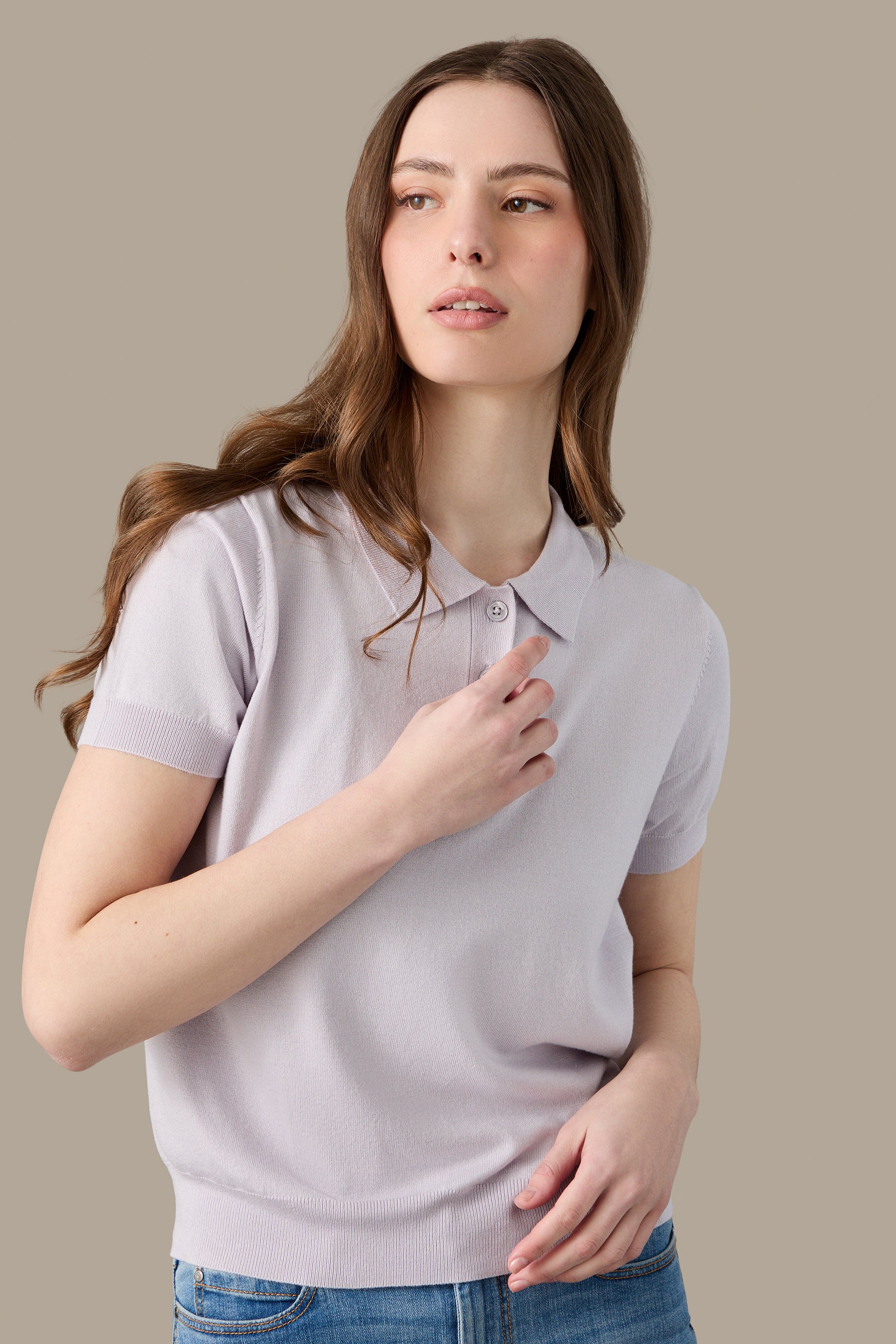 MAGLIA POLO KNIT W SAGE | REFRIGUE
