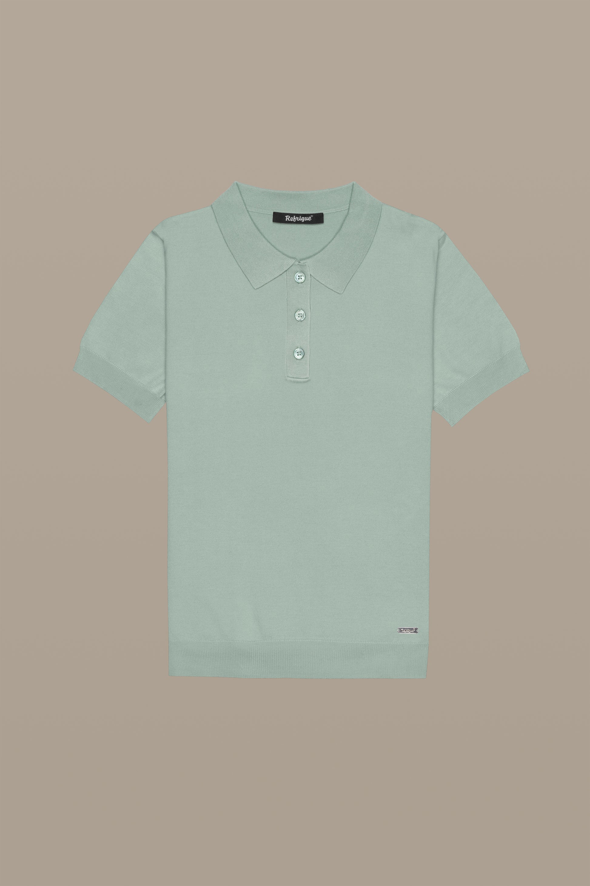 MAGLIA POLO KNIT W SAGE | REFRIGUE

